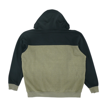 Green Color Block Hoodie Pullover