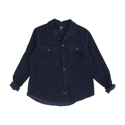 Navy Solid Long Sleeve Button Down