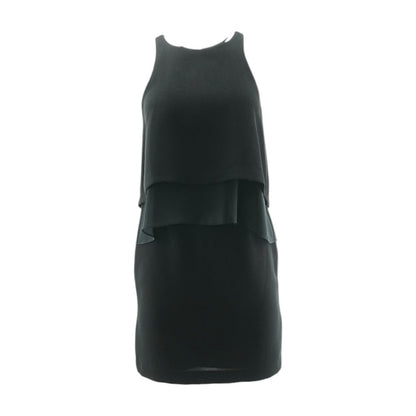 Black Solid Midi Dress