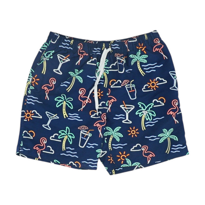 Navy Graphic Swim Bottom