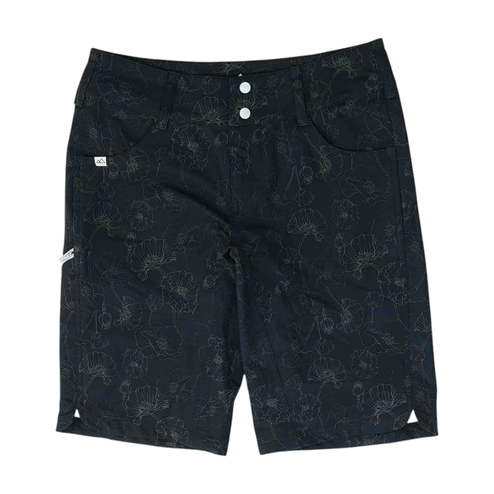Black Floral Active Shorts