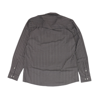 Gray Abstract Long Sleeve Button Down