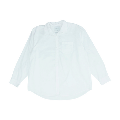 White Solid Long Sleeve Button Down