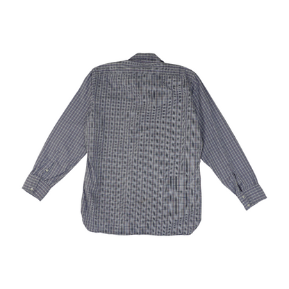 Navy Plaid Long Sleeve Button Down