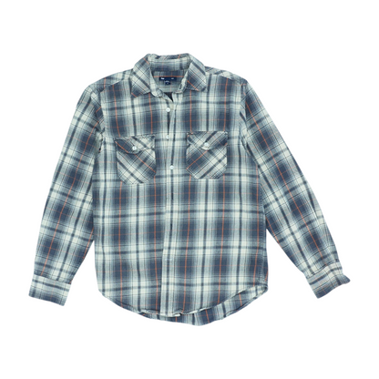 Gray Plaid Flannel Button Down