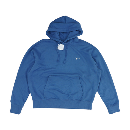 Blue Solid Hoodie Pullover