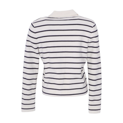 Ivory Striped Cardigan Sweater