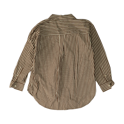Brown Petite Striped Button Down