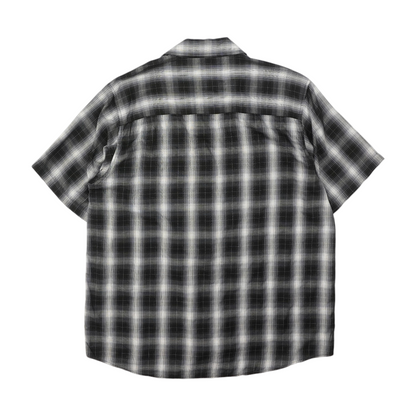 Black Plaid Short Sleeve Button Down