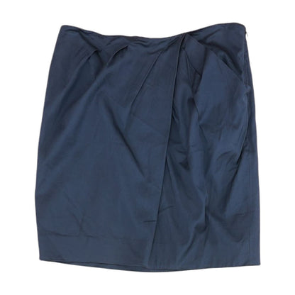 Navy Solid Midi Skirt