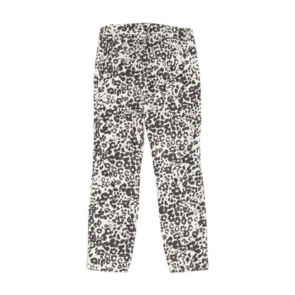 White Animal Print Chino Pants