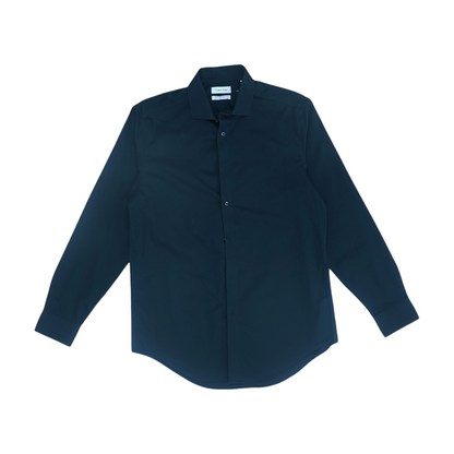 Black Solid Long Sleeve Button Down