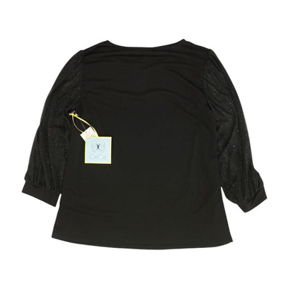 Black Solid Long Sleeve Blouse