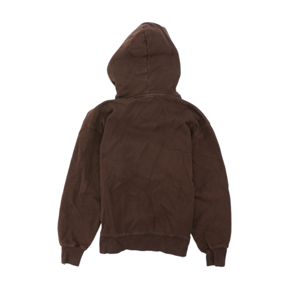 Brown Solid Hoodie Pullover