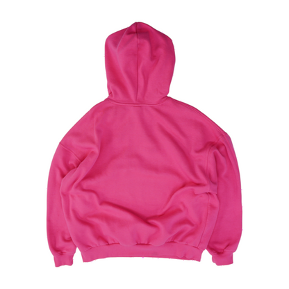 Pink Solid Hoodie Pullover