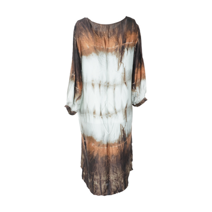 Brown Tie-Dye Midi Dress