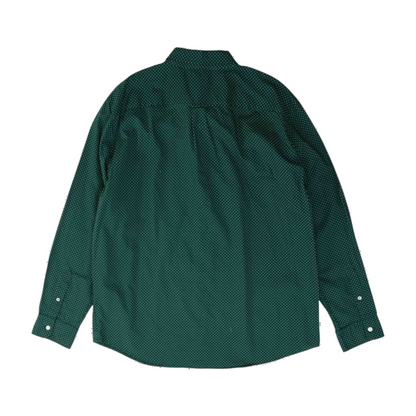 Green Polka Dot Long Sleeve Button Down