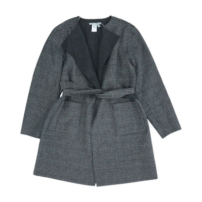 Charcoal Petite Plaid Topcoat