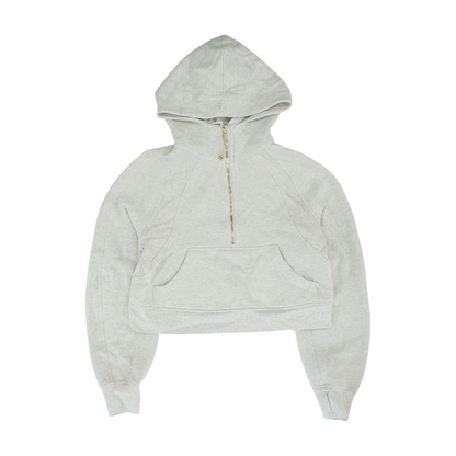 Beige Solid 1/4 Zip Pullover