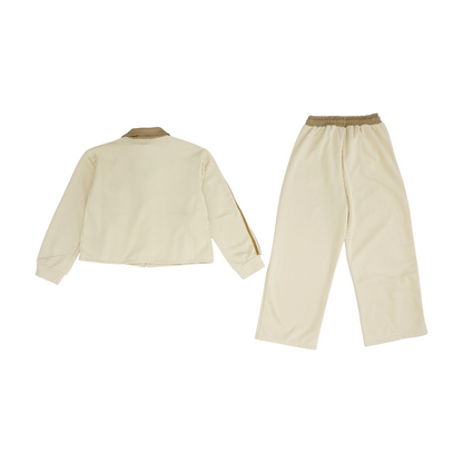 Tan Solid Pant Set