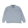 Blue Solid Long Sleeve Polo