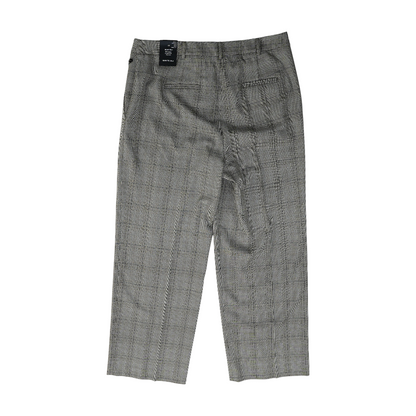 Brown Plaid Wide Leg Pants