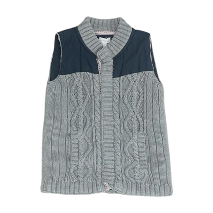 Gray Color Block Vest Sweater
