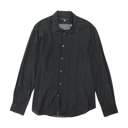 Gray Animal Print Long Sleeve Button Down