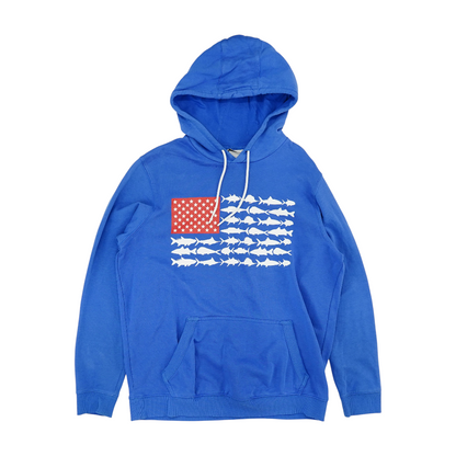 Blue Solid Hoodie Pullover