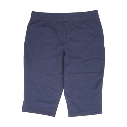 Navy Petite Solid Active Capris