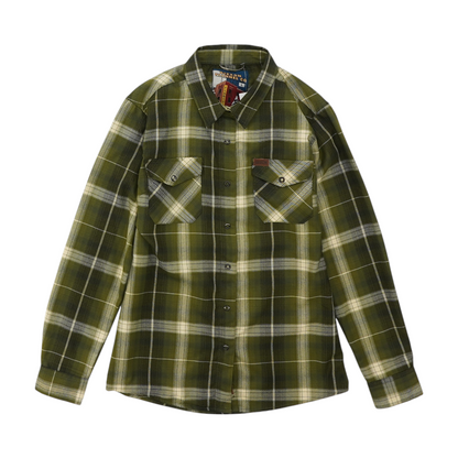 Green Solid Flannel Button Down