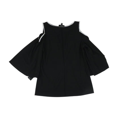 Black Solid 3/4 Sleeve Blouse