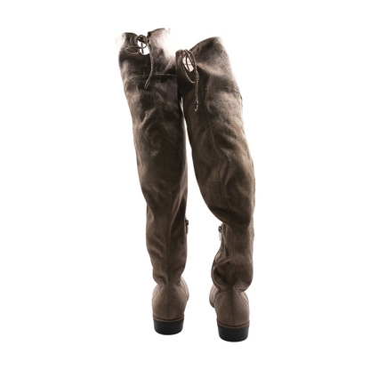 Gray Over-the-Knee Boots