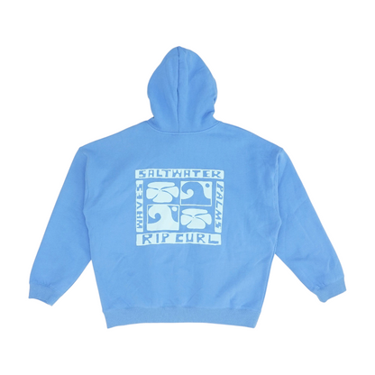 Blue Solid Hoodie Pullover