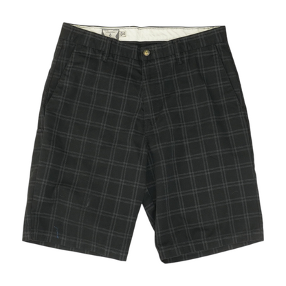 Black Plaid Chino Shorts