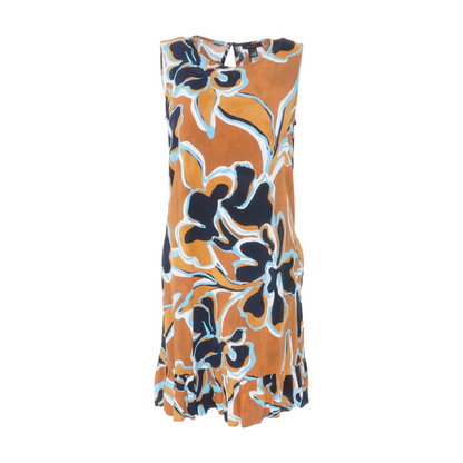 Brown Print Mini Dress