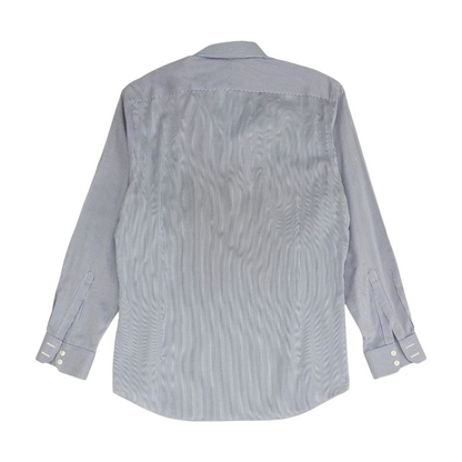 Blue Houndstooth Long Sleeve Button Down