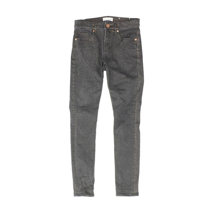 Black Solid Skinny Leg Jeans