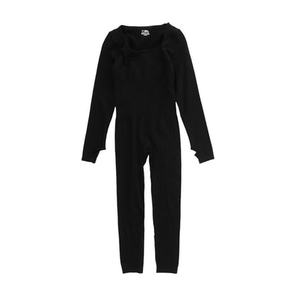 Black Solid Jumpsuit