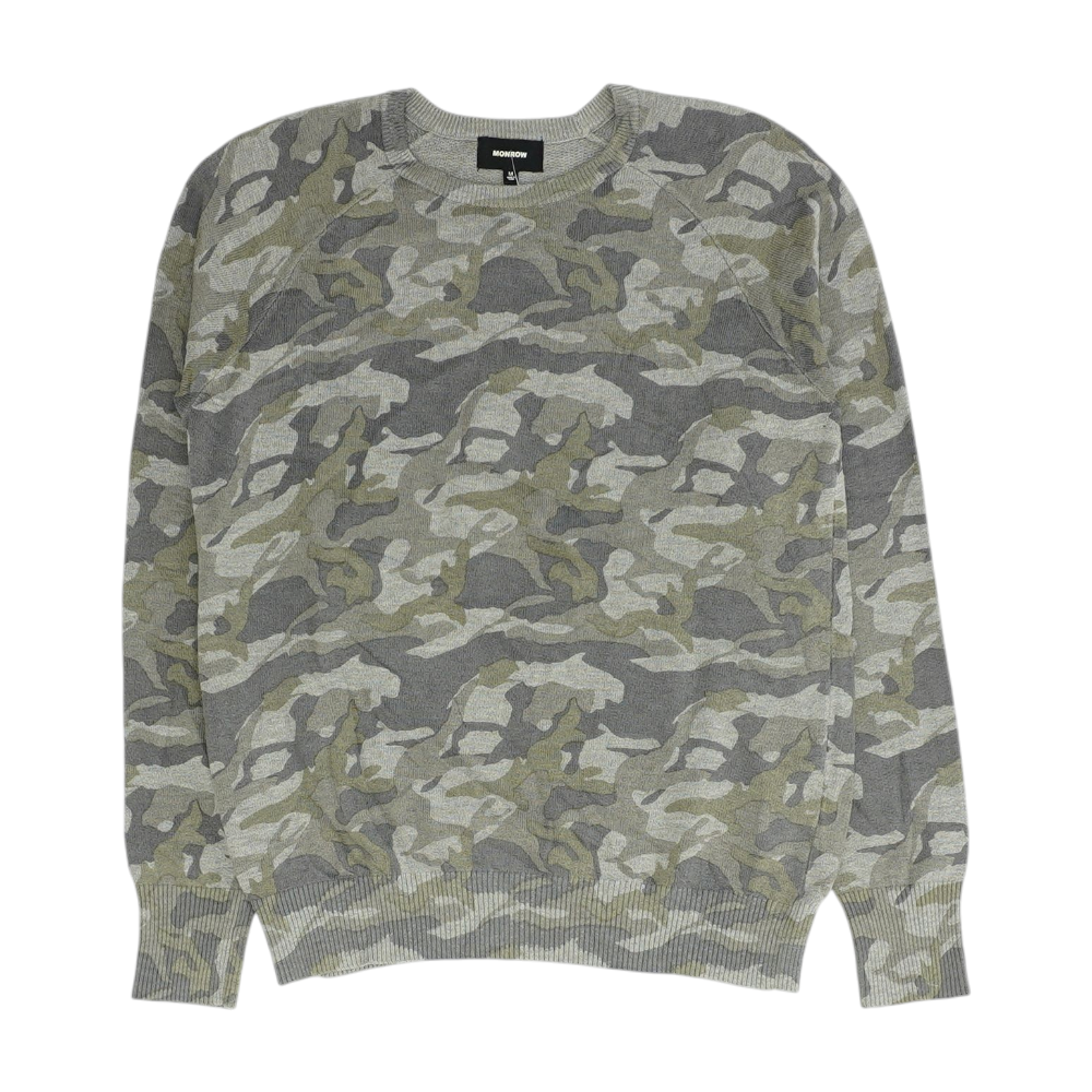 Gray Camo Pullover Sweater