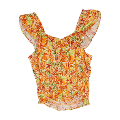 Orange Print Blouse
