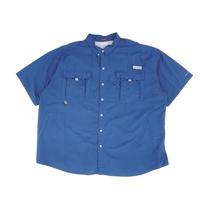 Navy Solid Short Sleeve Button Down