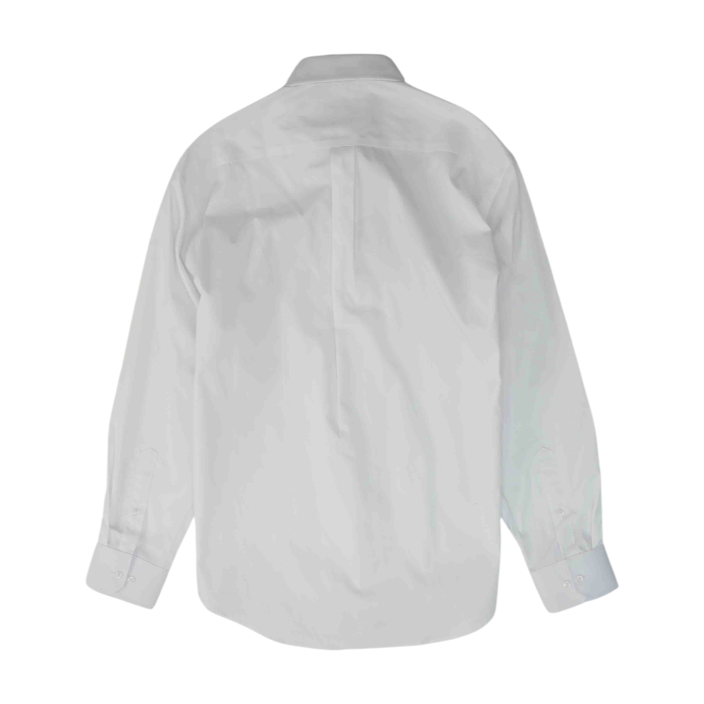 White Solid Long Sleeve Button Down