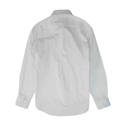 White Solid Long Sleeve Button Down