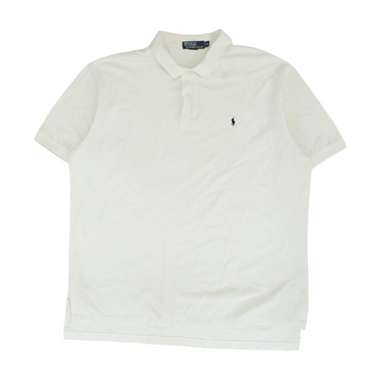 White Solid Short Sleeve Polo