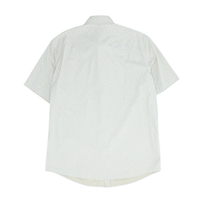 Tan Print Short Sleeve Button Down