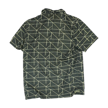 Black Geometric Short Sleeve Polo