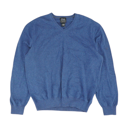 Blue Solid Pullover Sweater