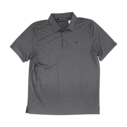 Gray Solid Short Sleeve Polo