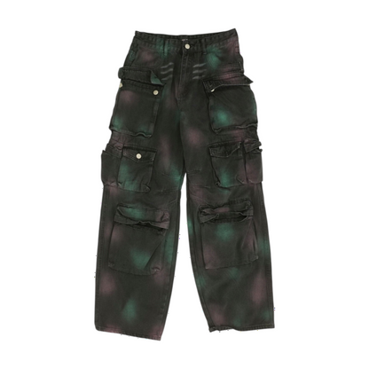 Black Tie-Dye Wide Leg Jeans
